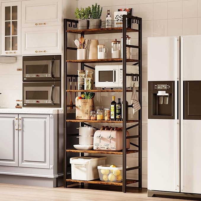 Homeiju 6 Tier Bookshelf, Industrial Bookcase - Image 5
