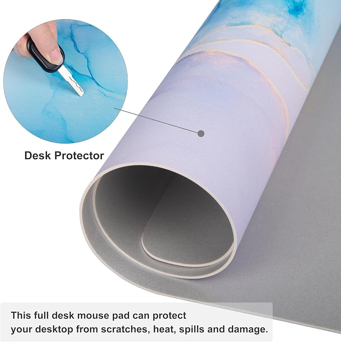 QIYI Large Mouse Pad, PU Leather Desk Mat - Image 3
