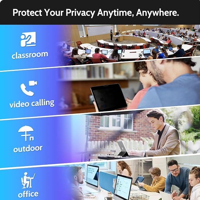 Peslv Privacy Screen Protector for iPad Air 11 Inch, Anti Glare Blue Light Spy - Image 8