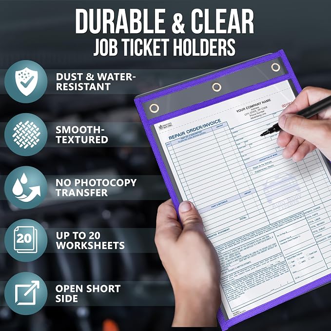 50 Pack Job Ticket Holders 9x12 inch - Image 3