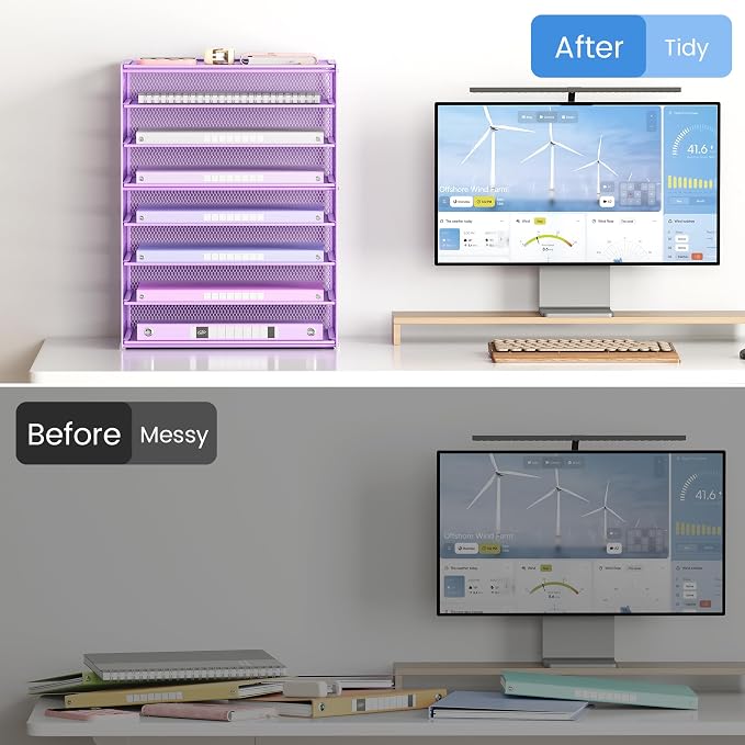 Lavatino 8-Tier Office Desk File Organizer, Letter Tray Paper Organizer - Image 5