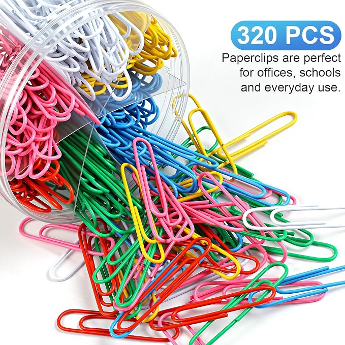 320 Pcs Large Paper Clips, 2 Inch Jumbo Paper Clips, Colorful Coated Paperclips - Image 4