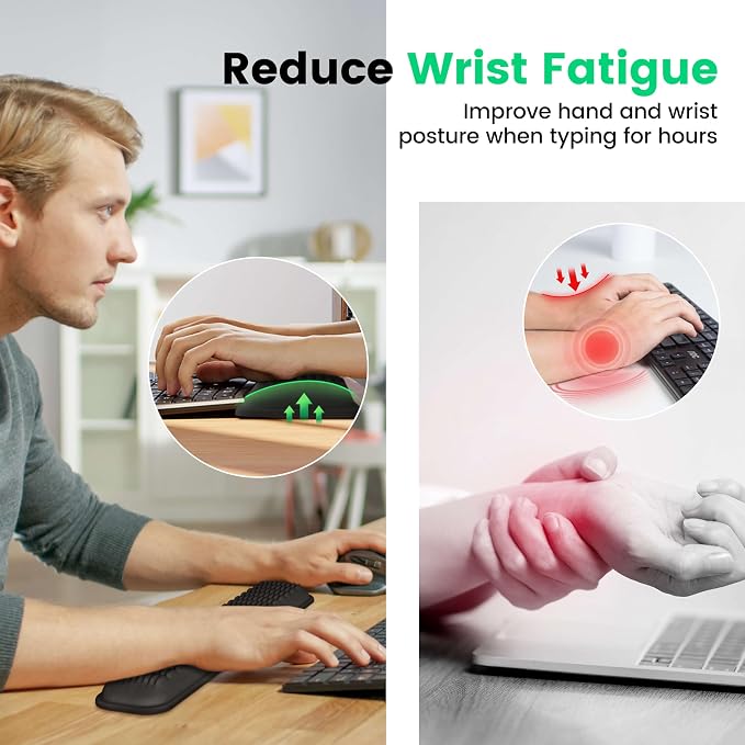 MEKASS Keyboard Wrist Rest, Soft Memory Foam Wrist Support - Image 4