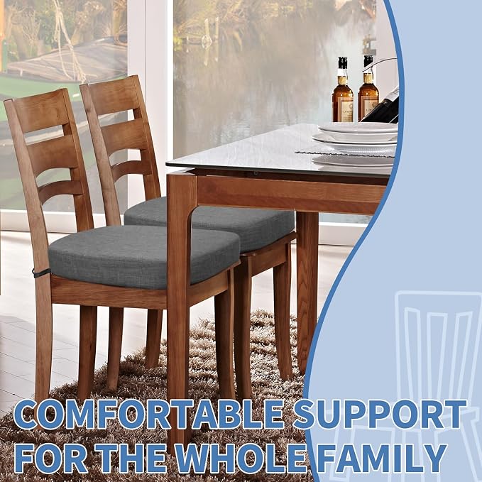 BUYUE Thickened 2.5" Friendly Woven Fabric Dining Chair Cushion, U-Shape High - Image 2
