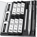 Four Candies 2PCS 0.5mm & 0.7 mm Metal Mechanical Pencils Set, 12 Erasers by FourCandies