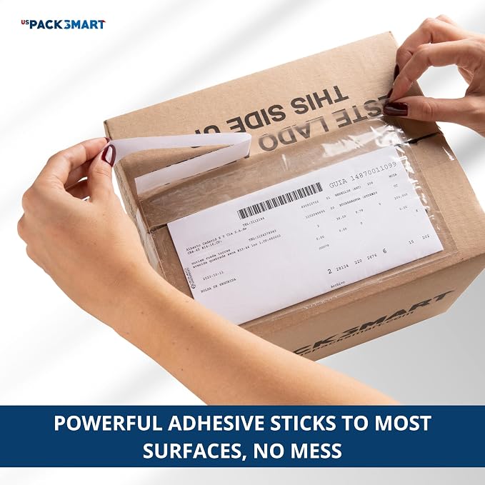 1000 Units, 4.5"x5.5" Clear Packing List Shipping Pouches – Heavy Duty - Image 7