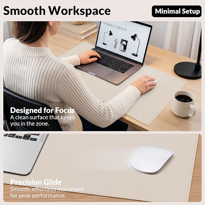 AFIING Desk Mat, 23.6" x 13.8", Desk Pad Protector | Dual-Sided Cork & PU - Image 5