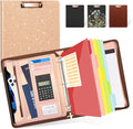 Ospelelf Clipboard with Storage, 3 Ring Binder with Zipper, Leather Padfolio by OspelelfOfficeSupplies