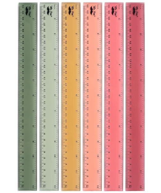 Mr. Pen- Ruler, 12 inch Ruler, 6 Pack, Vintage Colors by MrPen