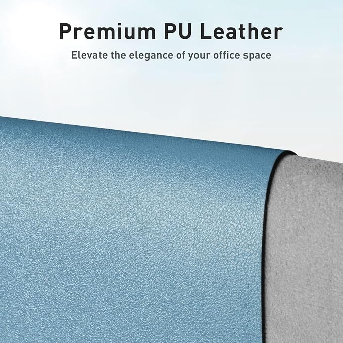 Aothia Faux Leather Desk Mat, Waterproof Desk Pad | One large surface - Image 2