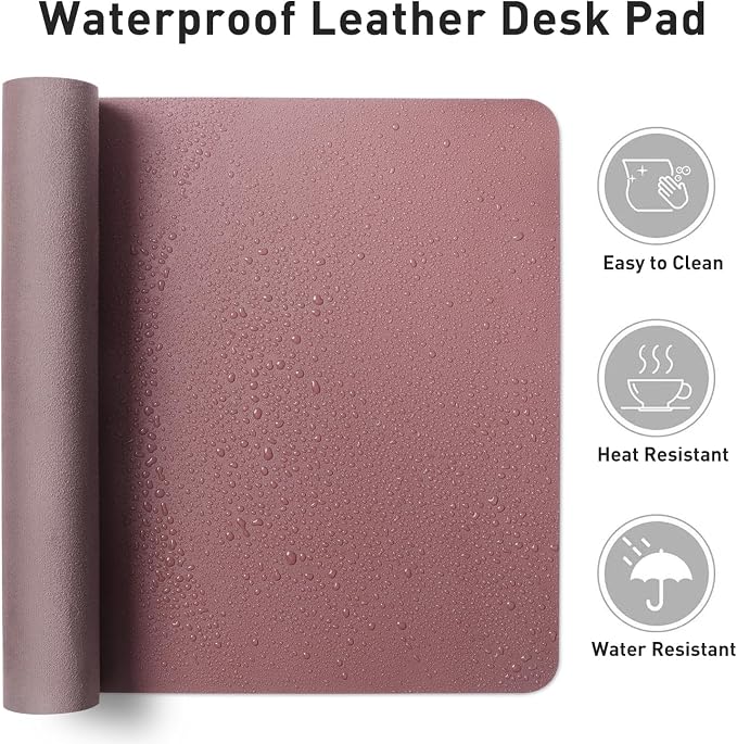Aothia Leather Desk Pad Protector, Mouse Pad, Office Desk Mat, Non-Slip PU - Image 6