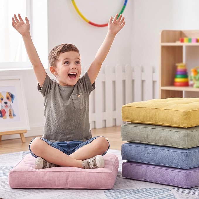 Juexica 8 Pcs Floor Cushions for Kids Floor Pillows Flexible Seating Cushions - Image 6