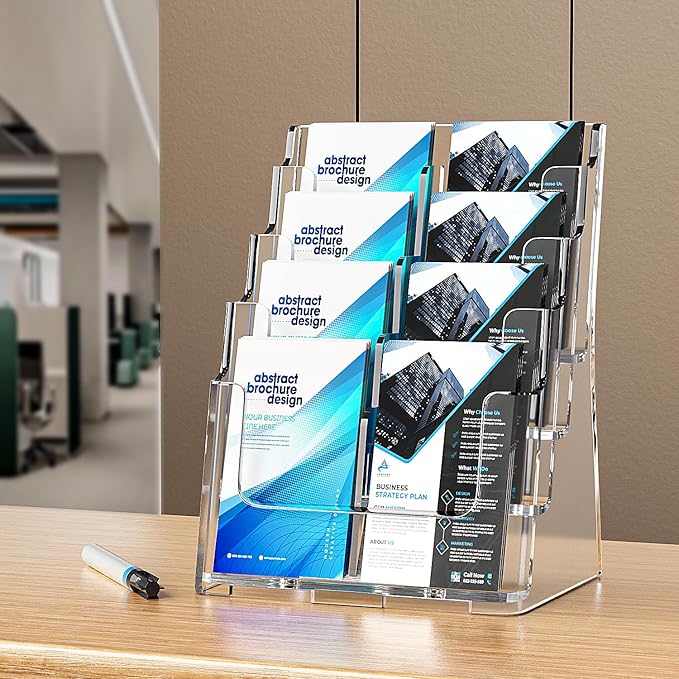 FUCDTEFC Acrylic Brochure Holder 8.5x11 & 4 x9 Inches, Literature Pamphlet - Image 6