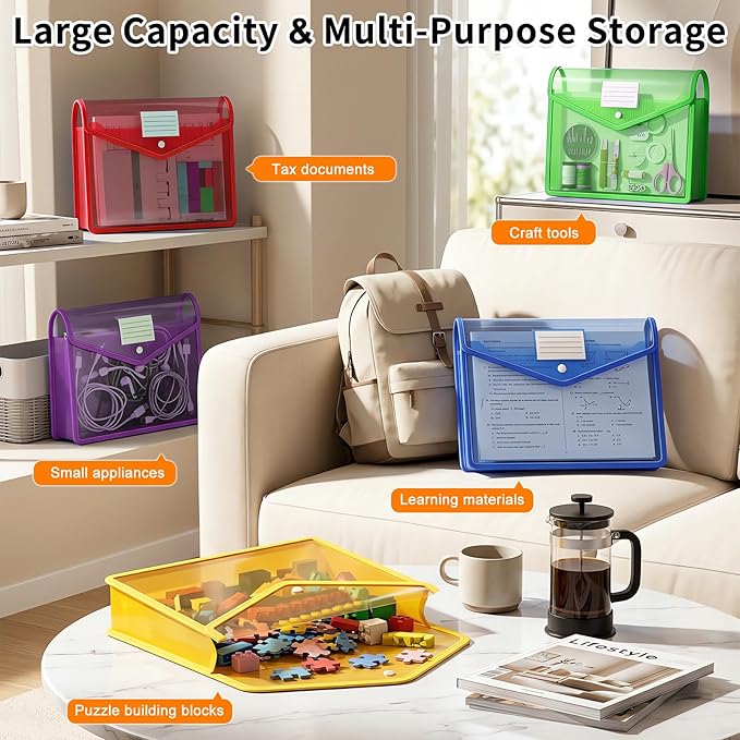 Plastic Expanding File Folder, Transparent Envelopes - Image 3