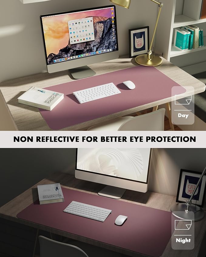 YSAGi Double-Sided Desk Pad, 31.5"x15.7"Leather Desk Mat, Eco Cork Desk Pad - Image 7