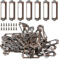 50 PCS Metal Label Holders 60x17mm Red Bronze by Qjaiune