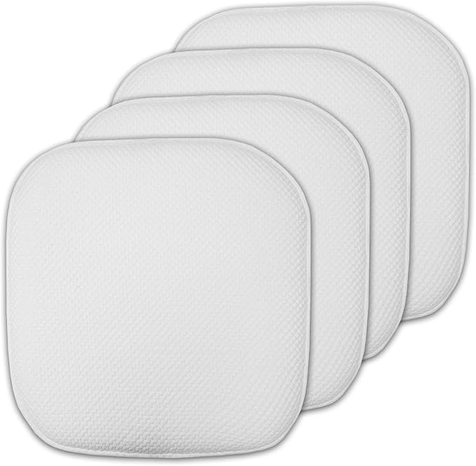 Sweet Home Collection Cushion Memory Foam Chair Pads Honeycomb Nonslip Back by SweetHomeCollection