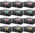 12 Pack Moving Bags with Full-Open Side Zipper, Extra Large 93L Heavy Duty by RMOHRO