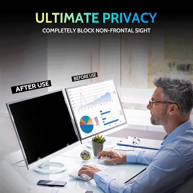 Peslv 24 Inch Privacy Screen for Computer Monitor 16:9 Aspect Ratio, Eye - Image 3