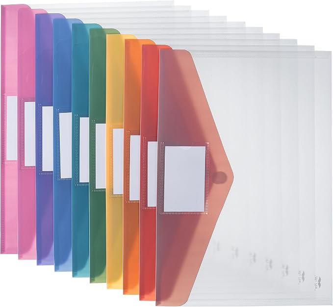 Mr. Pen- Clear Plastic Envelopes File Folders, 10 Pack, Letter Size | Colorful - Image 8