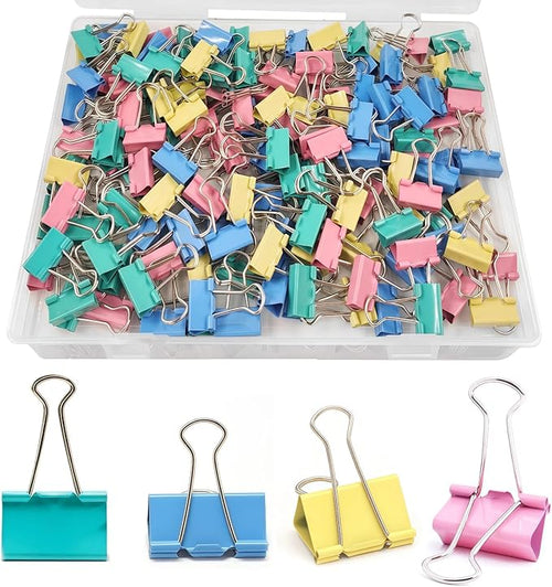 120 Pcs Small Binder Clips Assorted Colored, 0.75in/19mm Mini Binder Paper Clips by Unknown