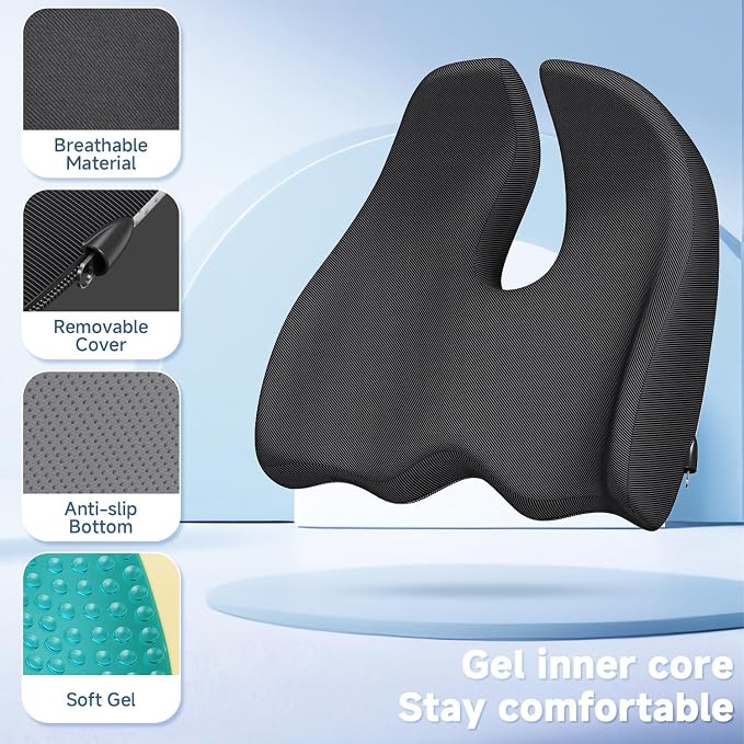 Benazcap Large Cooling Gel Memory Foam Seat Cushion - Image 3