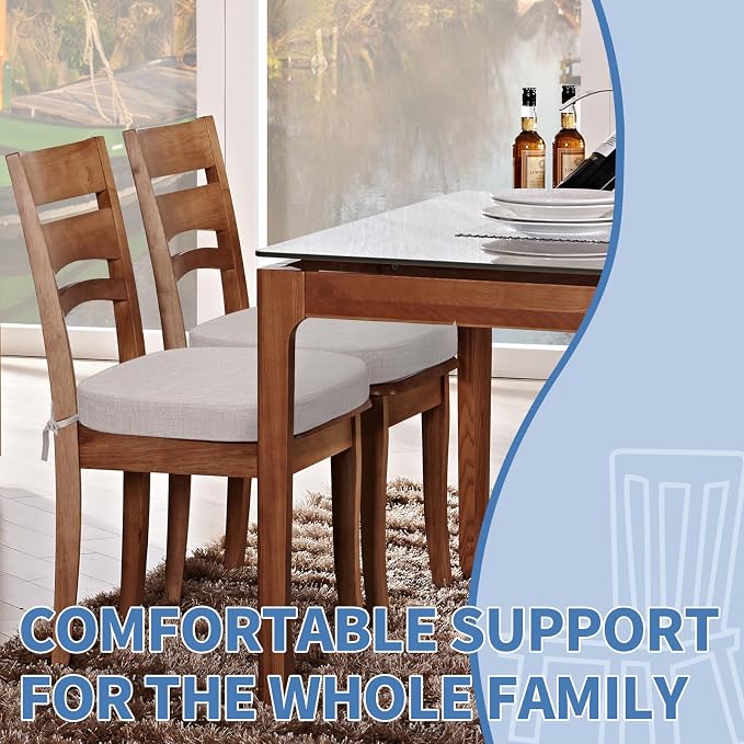 BUYUE Thickened 2.5" Dining Chair Cushions Set of 4, U-Shape High Density Foam - Image 2