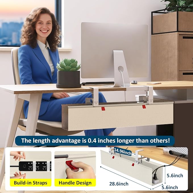 36" Under Desk Cable Management Tray - Image 7