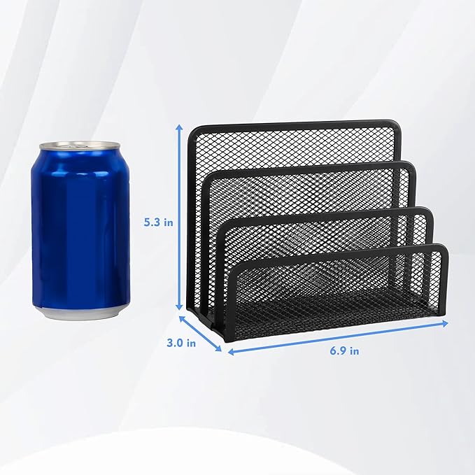 EASEPRES Desk Mail Organizer, Office Small Desktop Metal Mesh Envelope Letter - Image 2