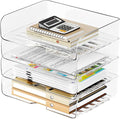 Tomorotec Desk Letter Tray Set, A4 Size Clear PET Stackable Document Organizer by Tomorotec