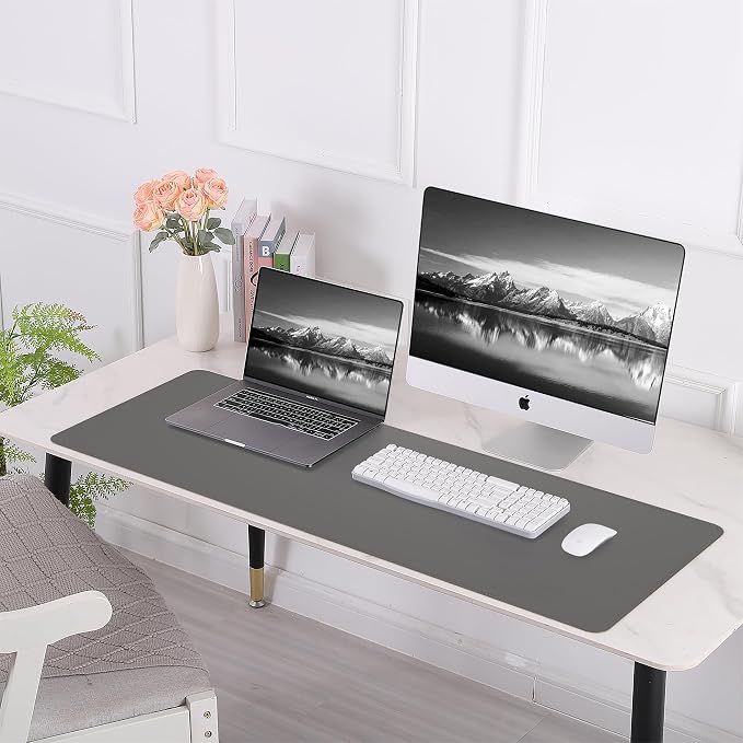 AFIING Cork Desk Mat 47" x 23.6", Dual-Sided Natural Cork & PU Leather Desk Pad - Image 7