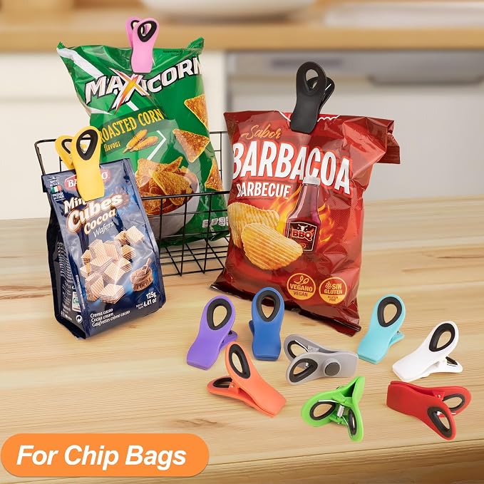 Jetmore 12 Pack Chip Clips Bag Clips, Office Paper Clamps, Magnetic Food Clip - Image 2
