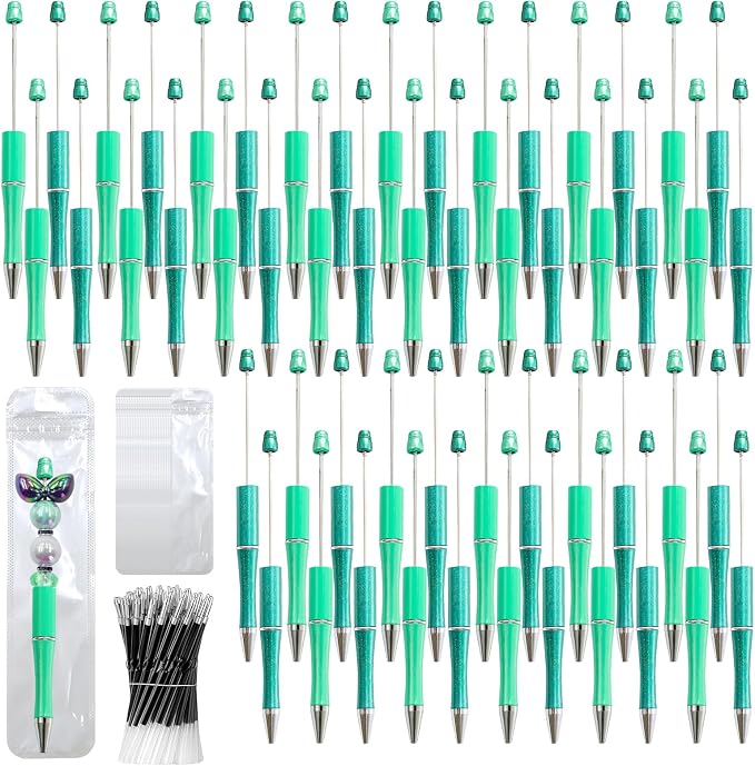 300 Pieces DIY Beadable Pen Kit – 100 Plastic Ballpoint Pens by DASTTUIS