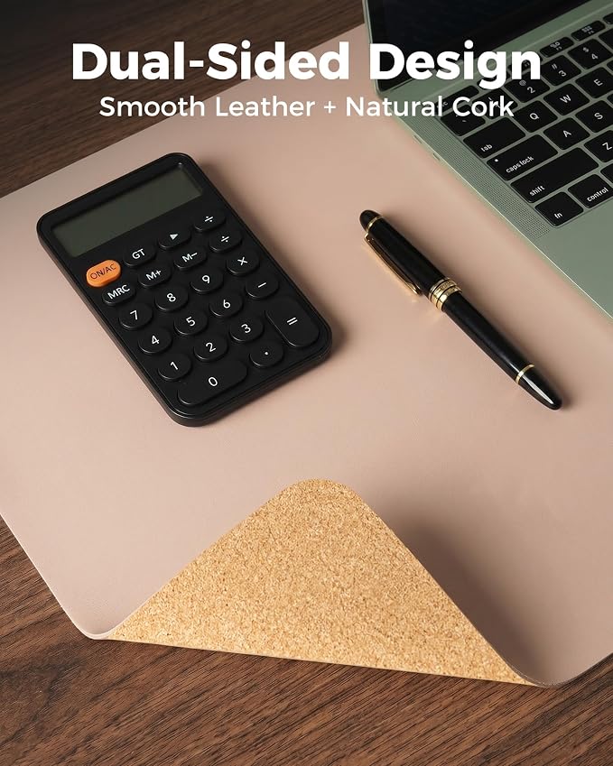 Aothia Double-Sided Desk Pad – 37.8"x17" Leather Desk Mat - Image 2
