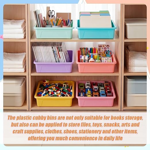Affrolling 12 Pack Letter Size Flat Storage Tray, Stackable Plastic Organizer - Image 5