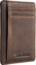 Travelambo Slim Wallet Front Pocket Minimalist Leather RFID Blocking Medium Size by Travelambo