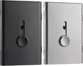Tatuo 2 Pcs Business Card Holder Thumb Drive Black Gray Stainless Steel by Tatuo