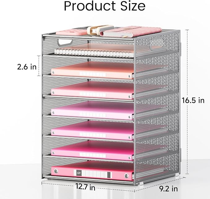 Lavatino 8-Tier Office Desk File Organizer, Letter Tray Paper Organizer - Image 3