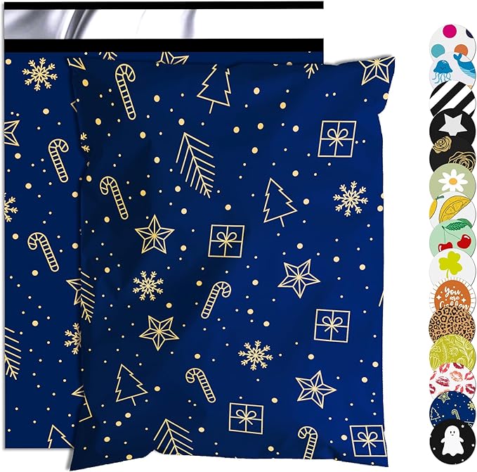 Christmas Poly Mailer 10x13 Inch 25 Pcs, Waterproof and Tear-Resistant Shipping by JOWLROEL
