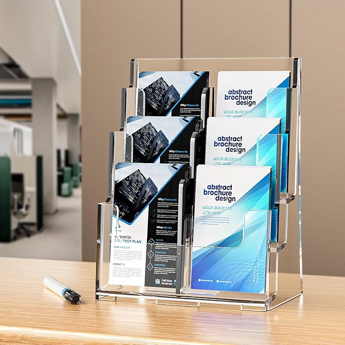 FUCDTEFC 2 Pack Acrylic Brochure Holder 8.5x11 & 4 x9 Inches Universal - Image 6
