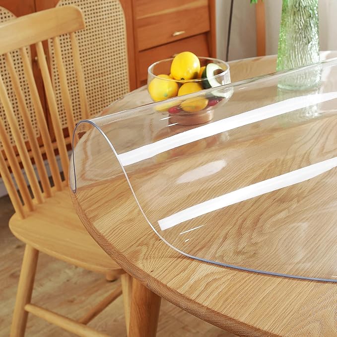 Warmstar Round Clear Table Protector, 40Inch 2mm Thick PVC Tablecloth - Image 5