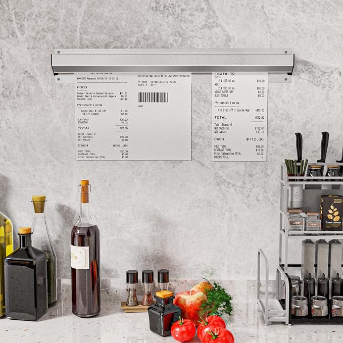 Restaurant Ticket Holder, 16/18/24/28/30" Check Rack Order Receipt Rail Display - Image 5