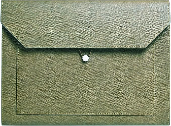 PU Leather A4 File Folder Document Holder 2 Pockets Portfolio Envelope Folder by yufocusqc