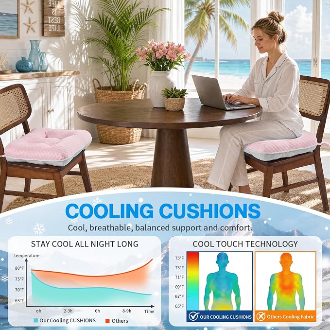 BETU Cooling Chair Cushions Set of 4, 3.5” Thick Seat Cushions, Breathable - Image 2