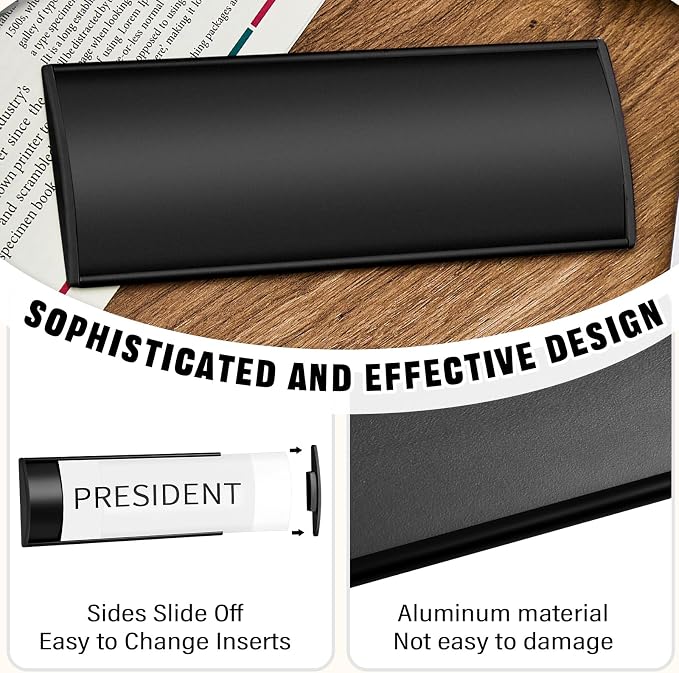 Therwen 6 Pcs Aluminum Office Name Plate Holder - Image 2