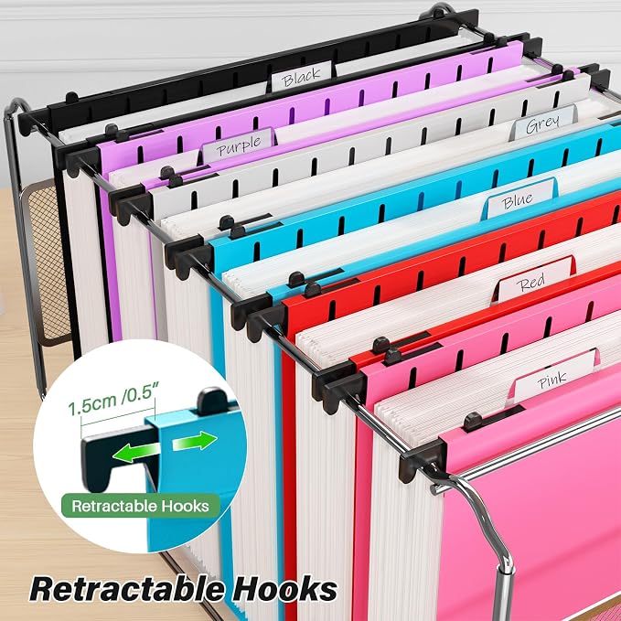 Ansook Extra Capacity Plastic Hanging File Folder Letter Size, Heavy Duty 2" - Image 6
