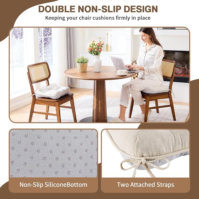 BETU Chair Cushions for Dining Chairs Set of 4, 3.5" Thick Kitchen Table Chair - Image 5