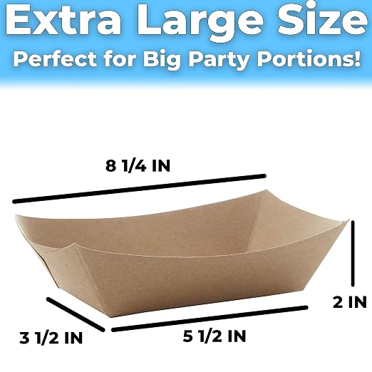 Eco Friendly USA-Made 3lb Food Holder Trays 150 Pk. Compostable Kraft Paper - Image 6