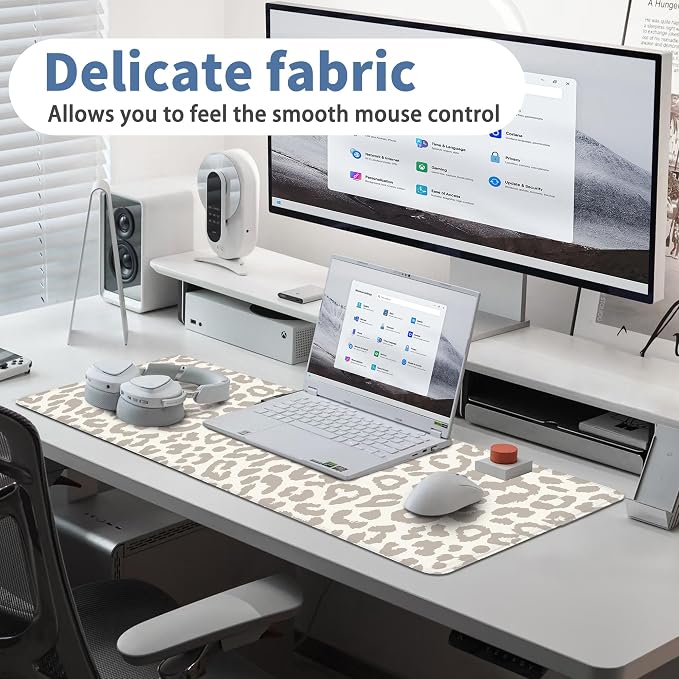 Leopard Print Mouse Pad Large Desk Mat Extended Keyboard Mouse Pad Cute XL - Image 5