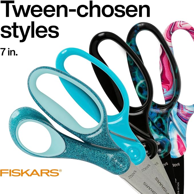 Fiskars 7" Student Scissors for Kids Ages 12-14, Scissors for School or Crafting - Image 5
